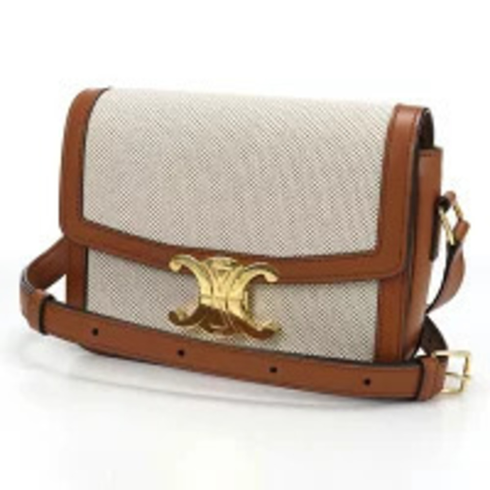 Celine Triomphe Crossbody Bag Cream Beige Cream Tan